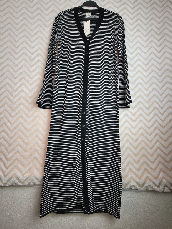 a new day Dresses & Skirts - a new day Black & White Striped Maxi Button-Front Dress